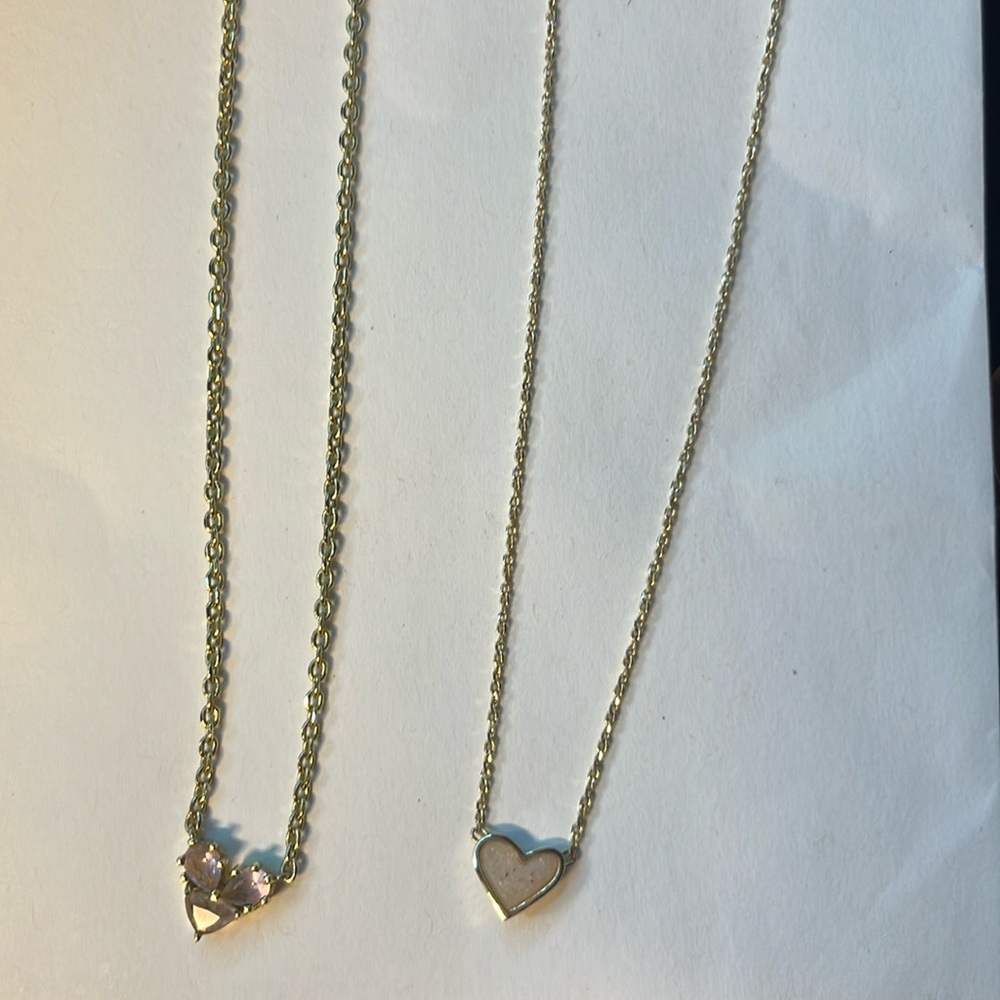 2 ari heart kendra scott necklaces